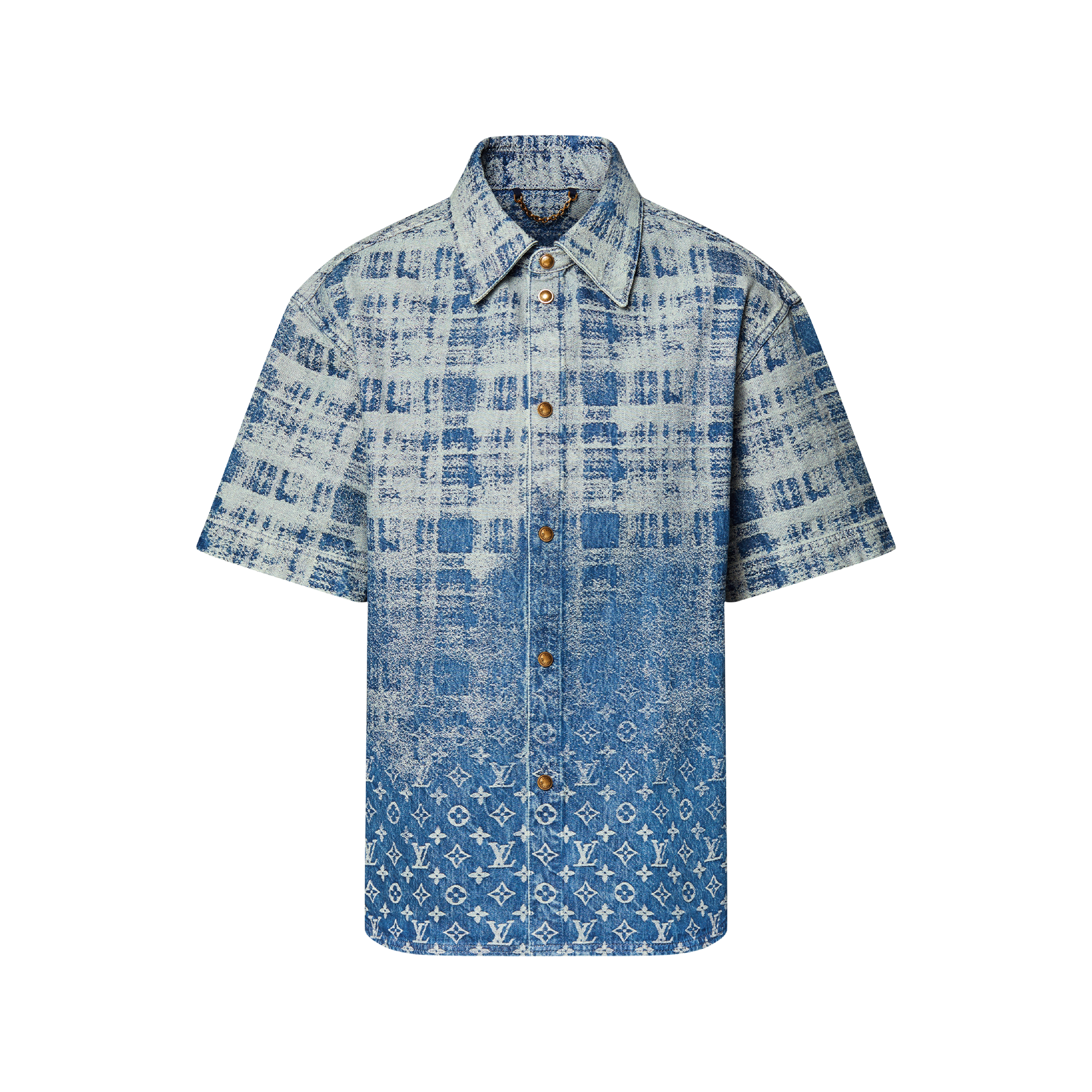 Denim Short-Sleeved Shirt - Luxury Blue | LOUIS VUITTON